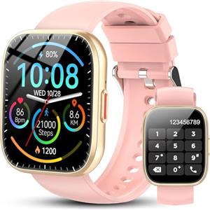 Ddidbi Smartwatch Uomo Donna, 1,85'' Orologio Smartwatch con Effettua/Risposta Chiamate, 112 Modalità Sportive Fitness Tracker con Sonno/Cardiofrequenzimetro, IP68 Smart Watch per Android iOS, Rosa