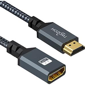 Twozoh Adattatore HDMI Maschio a Femmina Intrecciato Nylon HDMI 2.0 4K@60Hz 3D HDR (1M)