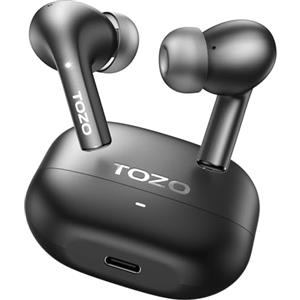TOZO E2 Cuffie Bluetooth 5.3 con ORIGX Acustica ENC Chiamate Ultraleggero EQs Regolazione Gioco Modalità 30 Ore Riproduzione USB Tipo C Nero