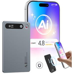 MECHEN Registratore Vocale IA 64GB, Trascrizione e Traduzione in 81 Lingue, Registrazione Magnetica di Chiamate, 30+ Modelli di Riassunto e Mappe Mentali, Bluetooth 5.3 (V05-B)