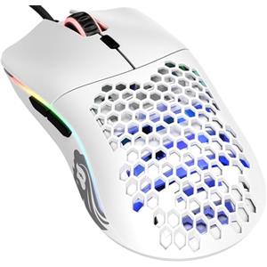GLORIOUS Gaming Model O Mouse da gaming wired, superleggero 67 g, design a nido d'ape, RGB, sensore Pixart 3360, Omron Switches, ambidestro - Bianco opaco