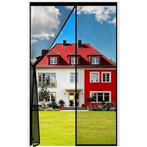 Auxmir Zanzariera Magnetica 90 x 220CM, Tenda Zanzariera Porta Ingresso Cortile, Allargamento Superiore Aggiornamento Anti Insetti Traspirante Chiusura Automatica con 30 Magneti