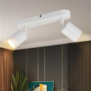 ZMH Plafoniera LED Faretto da soffitto Nero: Faretti da soffitto a 2 luci per corridoio GU10 Plafoniera corridoio Lampada da corridoio orientabile Faretto da parete di design - Senza lampadina