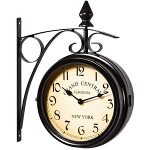 Monzana Orologio da Parete Stile Industriale Bifacciale Accessorio Design Retrò Stazione Ferroviaria