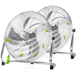 Aigostar Clover 33QNV - Ventilatore da Pavimento da 100 W，Cromato. Testa Regolabile a 120 Gradi, 3 Velocità, 54 cm (21D.). Uso industriale, Domestico, palestre o ufficio *2