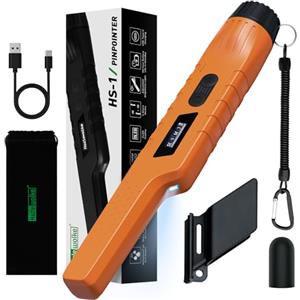 hazlewolke Pinpointer Metal Detector, Impermeabile IP68 Ricaricabile Metal Detector Professionali, Portatile Eliminazione Disturbi 1-Touch e LCD Display, 9 Livelli Sensibilità e 3 Modalità Audio/Vibrazione