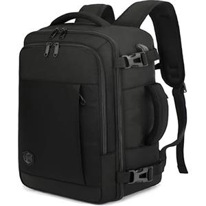 VANKEV Zaino Ryanair 40x20x25 Zaino da Viaggio Aereo Bagaglio a Mano 20L Donna Uomo per PC Portatili 14 Pollici per Scuola e Lavoro Trekking nero