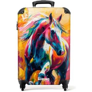 NoBoringSuitcases.com® Valigia Bagaglio a Mano, Valigia, Trolley, Valigie da 10 kg, Trolley 55x40x20, Trolley Cabina, Trolley Bagaglio a Mano 55x40x20 cm (Cavallo - Multicolore)