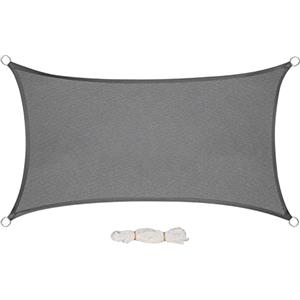 WOLTU Vela ombreggiante 2x3m in PES 160 g/m² Idrorepellente Tenda a Vela Parasole Rettangolare Protezione Solare Respirante Anti UV Giardino Esterni Grigio