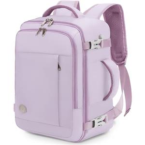 VANKEV Zaino Ryanair 40x20x25 Zaino da Viaggio Aereo Bagaglio a Mano Donna Uomo 20L per Voli Porta PC 14 Pollici per Scuola e Lavoro Trekking viola chiaro