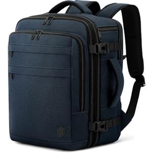 VANKEV Zaino da Viaggio Aereo per Ryanair EasyJet Eurowings Wizz Air Espandibile 40x30x20 a 40x30x25, 24L a 30L, Bagaglio a Mano Per Viaggi Adatta a Laptop da 15,6 Pollici blu scuro