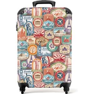 NoBoringSuitcases.com bagaglio a mano, trolley, valigia da 10 kg, rigida, leggera, valigie da viaggio per cabina, aereo, con 4 ruote girevoli, manico estensibile, robusto, 55x40x20 cm, Destinazioni