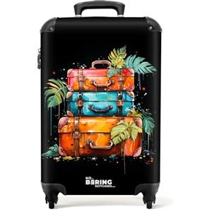 NoBoringSuitcases.com Valigia Trolley Bagaglio a Mano 55x40x20 cm, Valigie Cabina (Arancione)
