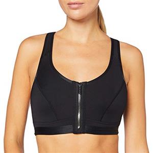 Dorina Reggiseno Sportivo Estremo Donna - Non Imbottito, Microfibra Asciugatura Rapida, Zip Frontale e Design Racerback per Supporto Alto Impatto, Nero