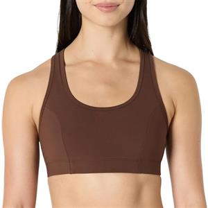 Amazon Essentials Reggiseno Sportivo Tecnico, Total Train per Palestra, Sostegno Medio, Spalline Incrociate sulla Schiena Donna, Nocciola, L