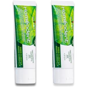 Homeodent Homéodent - Dentifricio Trattamento Completo Denti e Gengive, Aroma Clorofilla con Estratti Vegetali, Riduce la Placca, Ingredienti di Origine Naturale - 2 Tubi da 75 ml (2x 75 ml)