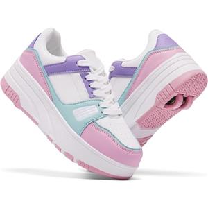 ANEFUN Ragazzi Ragazze Scarpe con Ruote Pattini Pattinaggio Bambini Pattini a Rotella Scarpe con 4 Ruote Rimovibili Comfort Sport Outdoor per Bambini, Wmp 1135, 37 EU