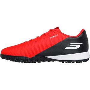 Skechers SKX_2 Academy TF - Scarpe da Calcio da Uomo, Leggere, con Controllo preciso, Finiture Rosse Sintetiche/Nere, Taglia 42