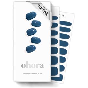 Ohora Sticker Unghie Gel Semi-Polimerizzato, 30 Unghie Gel Adesive Made in Corea, con Lima, Due Salviette Umide e Uno Stick in Legno per l'Applicazione