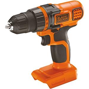 BLACK+DECKER Trapano avvitatore a batteria 18V, coppia 28Nm, 10 impostazioni di coppia, design compatto, senza batteria e caricatore, BDCDD18N-XJ