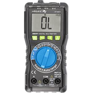 Högert Technik Multimetro digitale Hanggert NCV AC/DC Voltmetro ohmmeter capacità di resistenza Frequanec conteggi LCD, Data Hold HT1E601