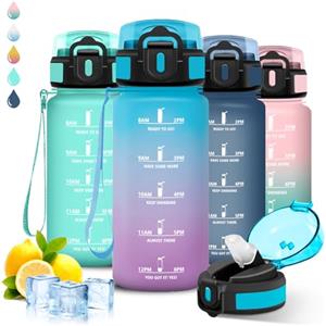 Grsta Borraccia- 0,5 litri- Borraccia Bambini, Borraccie con Cannuccia, Senza Perdite, Borraccie Motivazionale, Facile da Pulire, Borracce Acqua, Con Chiusura di Sicurezza, Borracce per Scuole, Viaggio