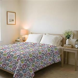 Italian Bed Linen Trapuntino Estivo Linea BASIC Made in Italy Copriletto Stampato in Morbida Microfibra - Trapunta Primavera Estate Mezza Stagione - Cerchi Astratti, Matrimoniale 250x240cm