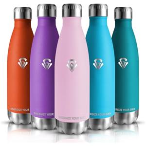 Grsta Borraccia Termica, Borraccia 500ML, Borraccia Acciaio Inox Senza BPA, Bottiglia Termica Senza Perdite, per Bambini, Scuola, Sport, Campeggio, Yoga