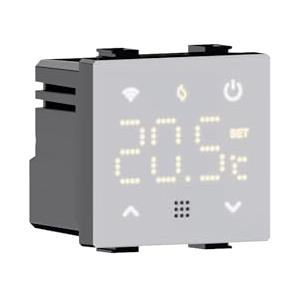 IXTRIMA Cronotermostato connesso WIFI TUYA da incasso modulo programmabile 2P 240V display touch retroilluminato colore bianco compatibile su supporti Bticino Matix