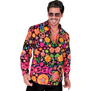 W WIDMANN MILANO Party Fashion - Camicia da Festa con vistosa Stampa all-Over, Maniche Lunghe, Costume da Uomo per Carnevale