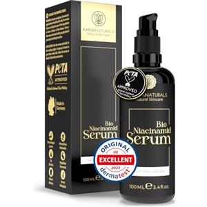 Kapua Naturals Siero Viso BIO Niacinamide ad alta concentrazione 100ml - 10% Niacinamide+1% Zinco ✓ Riduce i pori ✓ Attenua le macchie ✓ Pelle uniforme - Contro brufoli, infiammazioni e rossori - Cosmetici naturali