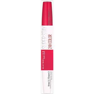 Maybelline New York Superstay 24Color Rossetto a Lunga Durata Doppio Gesto, Liquido Intenso e Balsamo per Fissare il Colore, 195 Raspberry