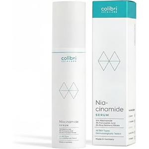 colibri skincare Siero di niacinamide al 10% da 50 ml - siero raffinante dei pori per pelli impure, compensa arrossamenti e iperpigmentazione e supporta l'equilibrio di sebo e umidità - Made in