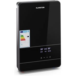 Klarstein Blaze Flow - Scaldabagno Elettrico Istantaneo, 24kW, 380V, Acciaio Inox, Display LED, Design Compatto a Parete, 3 Livelli di Temperatura (35°C, 45°C, 55°C)