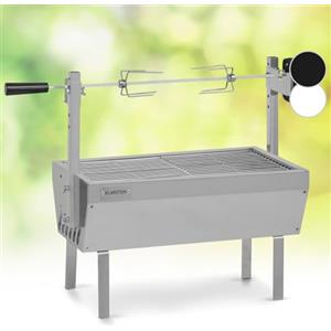 Klarstein 2-in-1 Kit Arrosto e Barbecue Elettrico Portatile, Barbecue Grill con Ruote da Trasporto, Barbecue con Griglia in Acciaio Inossidabile da Giardino, Barbecue da Terrazzo, Campeggio, Balcone