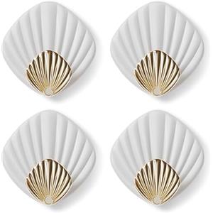 RICOO Ganci Adesivi Premium HP004-W Set da 4 Gancetti Adesivi per Bagno e Cucina Porta Accappatoio e Asciugamani Appendiabiti Adesivo Bianco Stile Moderno