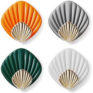 RICOO Ganci Adesivi per Bagno e Cucina HP004-M Set di 4 Moderni Ganci Adesivi per Asciugamani Appendiabiti da Parete Autoadesivi Design Elegante Multicolore