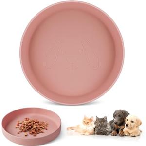 Adiwo Ciotola in Silicone per Cani e Gatti, Contenitore di Cibo per Cuccioli e Gattini, Modello Piatta Antiscivolo, Adatto per Cibo Secco e Umido, Ideale per Animali Piccoli (Rosa)