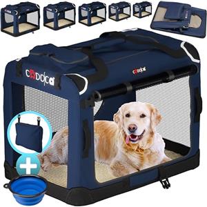CADOCA® Trasportino Cane & Gatto XXL 92x64x64cm Box Animali Domestici Media Grande Taglia Viaggio Gabbia Trasporto Traspirante