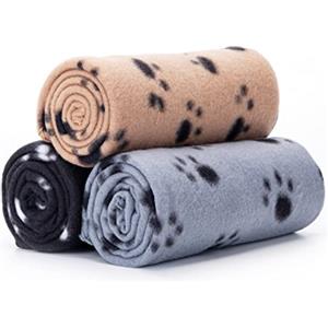 Nobleza 3 Pezzi Coperta per Cane Gatto Lavabile Soffice Durevole, Morbida Coperta in Pile per Cani e Gatti, per Cani, Gatti, Conigli E Altri Animali Domestici, 160 * 100 cm