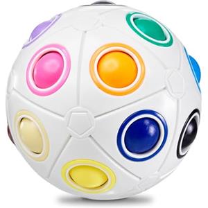 CUBIDI® Palla Magica Arcobaleno Grande Puzzle 3D. Rompicapo Antistress per Bambini e Adulti. Ideale Come Regalo Bambino 6 Anni o per Giochi da Viaggio.