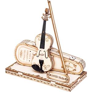 ROKR Puzzle 3D Legno per Bambini e Adulti Modellismo da Costruire Kit Modello Strumento Musicale Violino (Violin Capriccio)