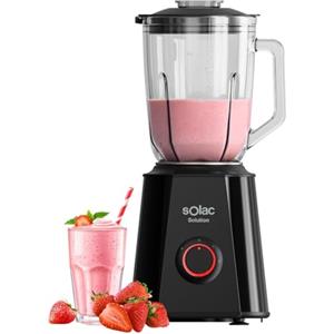 Solac Solution - Frullatore da Tavolo BV6785 | 1500W | Caraffa in vetro 1,5L | Lame inox a 4 fili | 2 velocità + Pulse | Funzione tritaghiaccio | Bicchiere dosatore 50ml | Lavabile in lavastoviglie