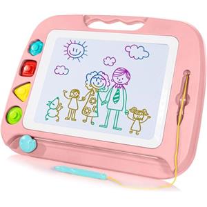 SGILE Grande Lavagna Magnetica per Bambini 2, 3, 4 Anni, Tavola da Disegno Cancellabile Lavagnetta Magica, Giocattoli Educativi, Regalo per Bambini, Portatile, 42 x 32 cm, Rosa Chiaro