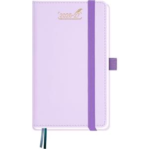 BEZEND Agenda 2026 2027 Settimanale Tascabile A6 15,5 x 9 cm, 18 Mesi Diario Scuola Piccola con Doppio Orario da Lug.26 a Dic.27, Copertina Rigida in Pelle PU - Lila