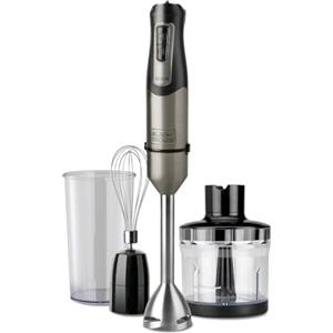 BLACK+DECKER - Frullatore a immersione 3 in 1 1200W | 20 velocità + Turbo | Lame in acciaio | Include: bicchiere graduato 250 ml, tritatutto 350 ml e frusta | Anti-spruzzo | Anti-impronte