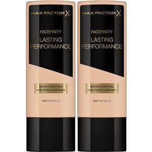 Max Factor - Fondotinta Liquido Lasting Performance - Alta Coprenza, Finish Matte e Lunga Durata - 102 Pastelle - 35 ml (Confezione da 2)
