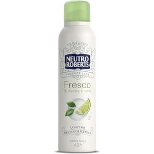 Neutro Roberts, Deodorante Spray Fresco Verde, 150 ml | Tè Verde e Lime, Senza Sali di Alluminio, Zero Macchie, con Olio di Glicerina, 48h