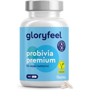 Gloryfeel Fermenti Lattici Probiotici Premium HOWARU®, per Intestino, 180 Capsule, 22 Ceppi Batterici, con Inulina, 10 miliardi di CFU Lactobacillus e Bifidobacterium per la Flora Intestinale