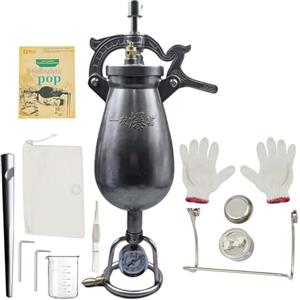 Generic Macchina per Riso Soffiato da 1000 ml, Macchina per Popcorn da Fornello, Cannone per Popcorn Cinese A Pressione, Riscaldabile Tramite Fornello A Gas per Adulti(1000 ML)